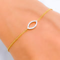 Charming Marquise Shaped Diamond + 18k Gold Bracelet