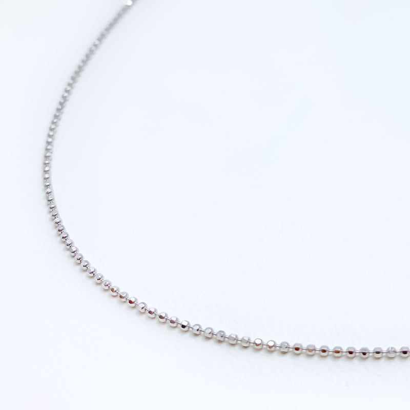 Ultra Thin 18K White Gold Bead Chain