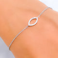 Modern High Finish Diamond + 18k White Gold Bracelet