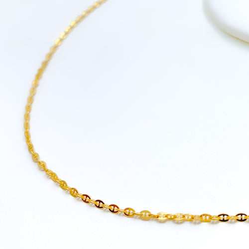 Trendy Lightweight 22K Gold Link Chain