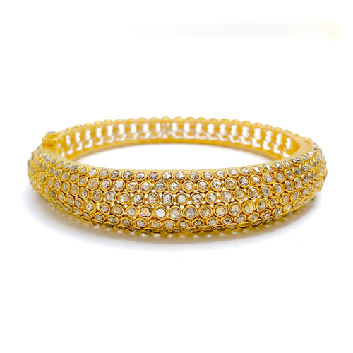 Captivating Flawless Polki 22k Gold Bangle Bracelet