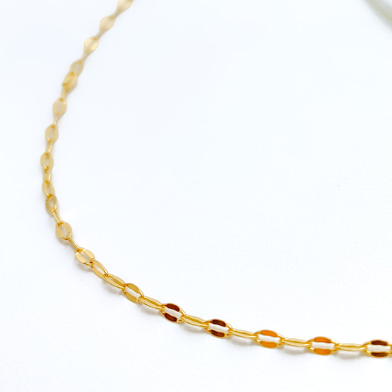 Elongated Lightweight 22K Gold Link Chain