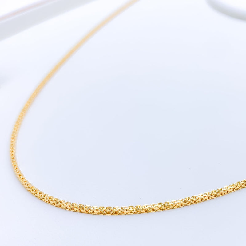 Subtle Interlink 22K Gold Chain - 18"