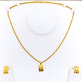 Mesmerizing Striped 22K Gold Pendant Set
