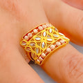 Colorful Trendy 22k Gold Ring