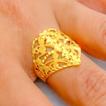 Ornate Sparkling 22k Gold Ring
