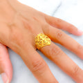 Ornate Sparkling 22k Gold Ring