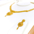 Delightful Upscale 22k Gold Floral Necklace Set