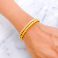 Draped Dressy 22k Gold Bangle Pair