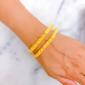 Embellished Unique 22k Gold Bangle Pair