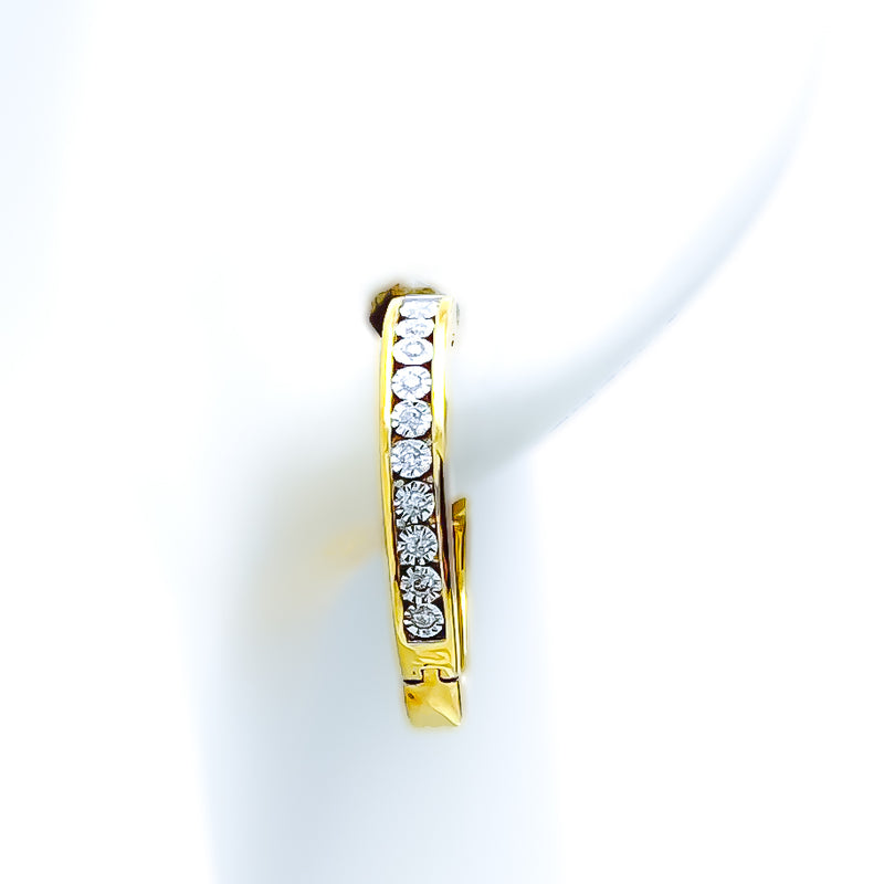 Priceless Evergreen 18K Gold + Diamond Bali Earrings 