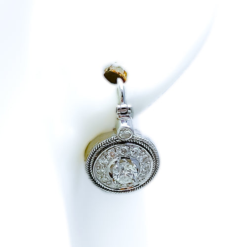 Luminous Signature Diamond + 18k Gold Hanging Earrings 