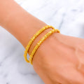 Festive Fine Beaded 22k Gold Bangle Pair