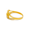 Shimmering Asymmetrical 22k Gold CZ Ring 