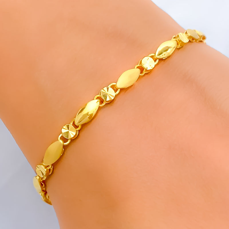 Faceted Sparkling 22K Gold Leaf Bracelet