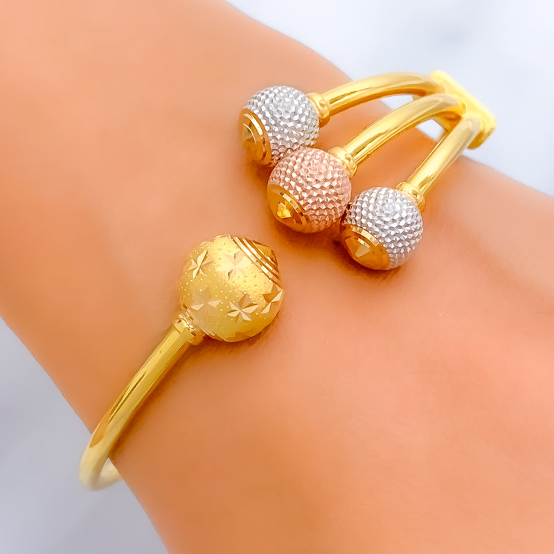 Rich Vibrant 22k Gold Open Bangle Bracelet