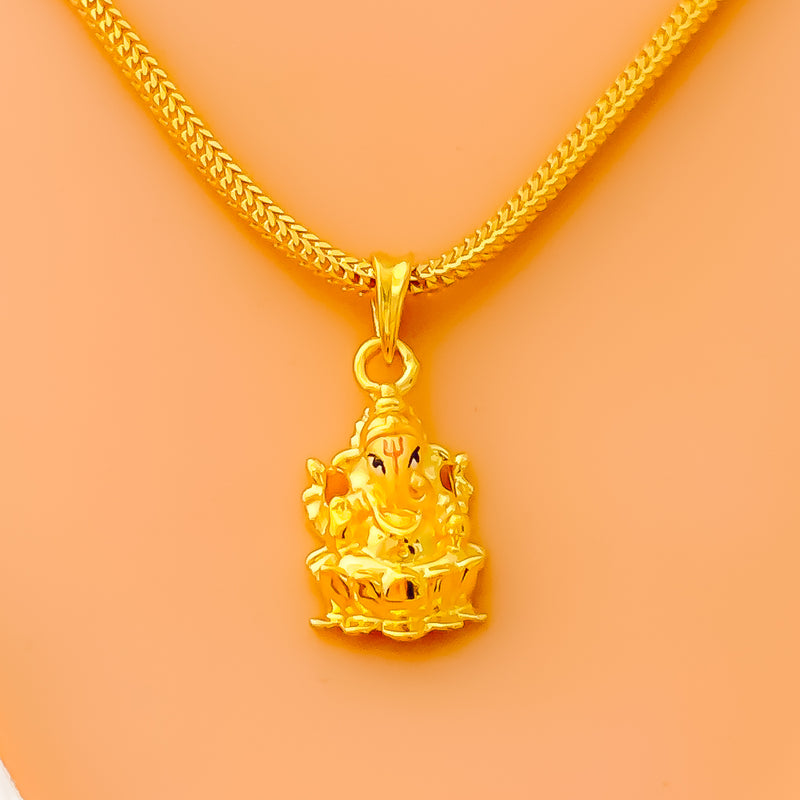 Ethereal 22k Gold Ganesh Pendant