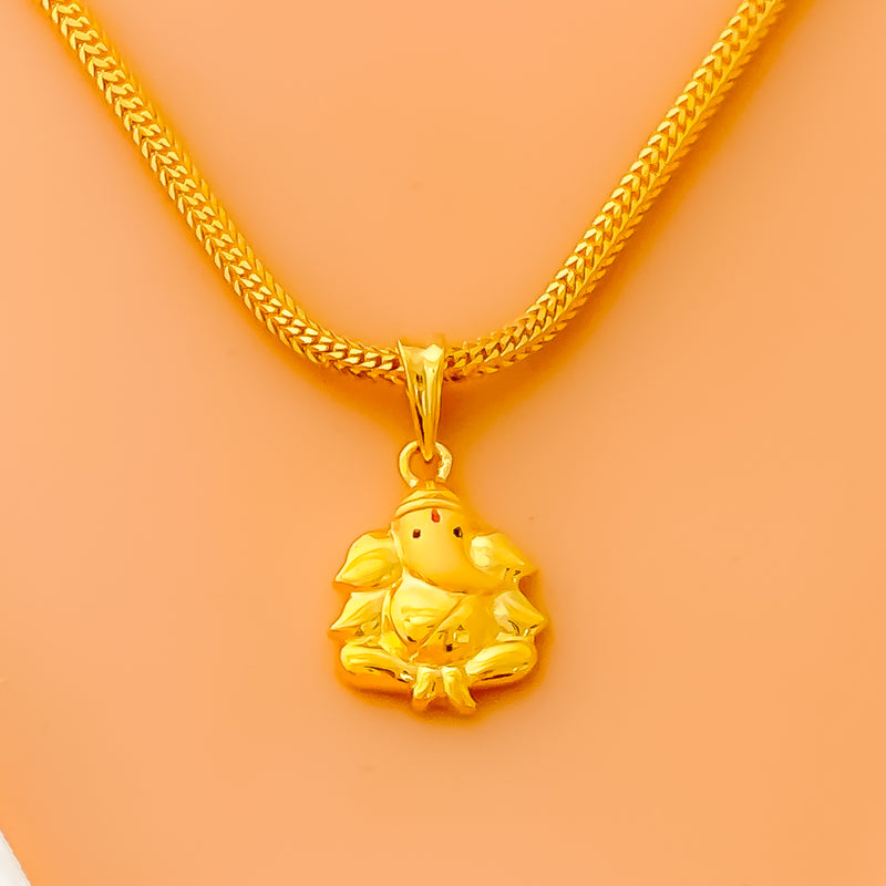 Refined Everyday 22k Gold Ganesh Pendant
