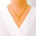 Slender Bold 22k Gold Ganesh Pendant