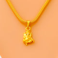 Slender Bold 22k Gold Ganesh Pendant