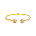 Radiant Floral 22k Gold Bangle Bracelet 