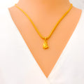 Slender Bold 22k Gold Ganesh Pendant
