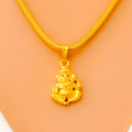 Radiant Reflective 22k Gold Ganesh Pendant