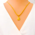 Radiant Reflective 22k Gold Ganesh Pendant