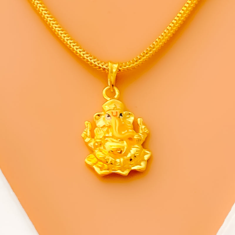 Opulent 22k Gold Ganesh Pendant