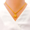 Beautiful Wired Square 22k Gold Pendant 