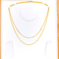 Classic Thin Fox 22K Gold Chain - 22"