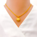 Glossy Domed Heart 22k Gold Pendant 