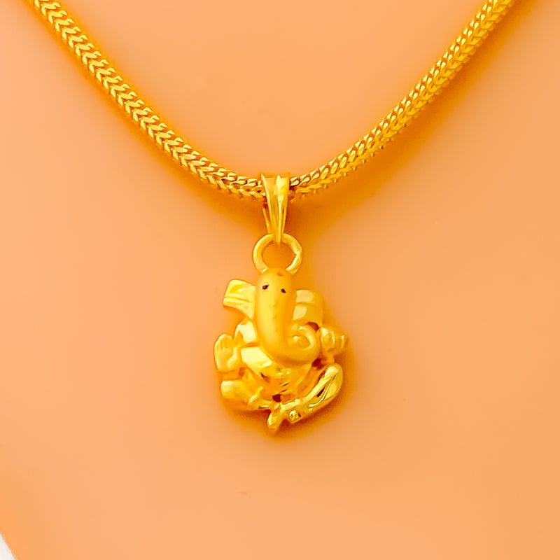 Poised 22k Gold Ganesh Pendant
