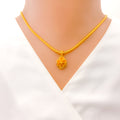 Elegant Elevated 22k Gold Flower Pendant 