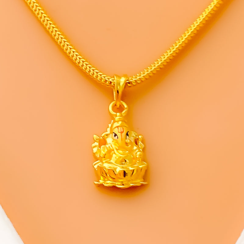 Graceful 22k Gold Ganesh Pendant