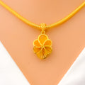 Elegant Elevated 22k Gold Flower Pendant 