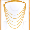 Slender Fancy Braided Rope 22K Gold Chain - 20"