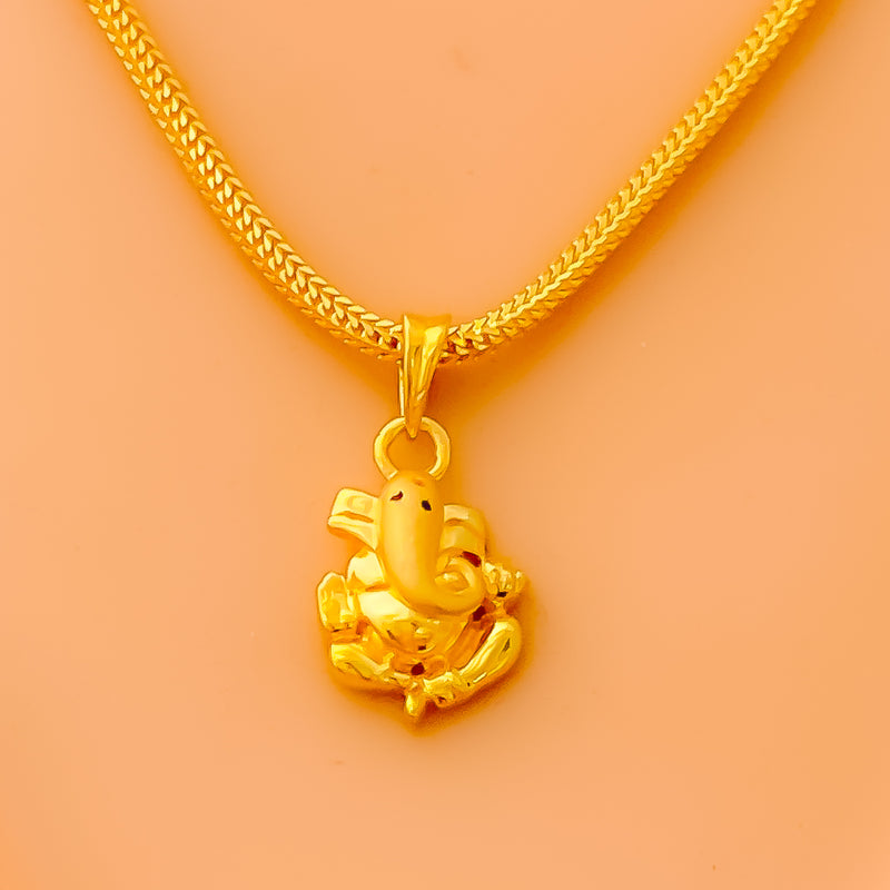 Minimalist 22k Gold Ganesh Pendant