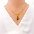 colorful-peacock-22k-gold-pendant-set