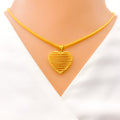 Attractive Fashionable 22k Gold Heart Pendant 