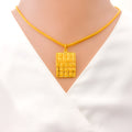 Bold Rectangular 22k Gold Pendant 