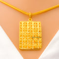 Bold Rectangular 22k Gold Pendant 