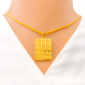 Bold Rectangular 22k Gold Pendant 