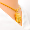 Bold Rectangular 22k Gold Pendant 