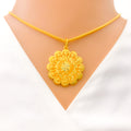 Lavish Dressy 22k Gold Flower Pendant 