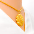 Lavish Dressy 22k Gold Flower Pendant 