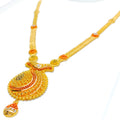 Vibrant Netted Drop Long 22k Gold Necklace Set 