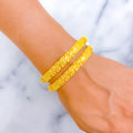 glossy-netted-leaf-22k-gold-bangle-pair