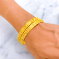 glossy-netted-leaf-22k-gold-bangle-pair