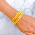 Luminous Heirloom 22k Gold Bangle Pair